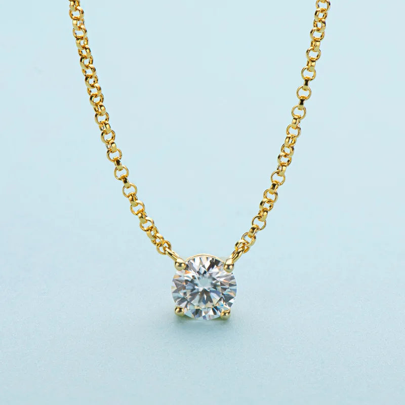 S925 Sterling Silver Moissanite Clover Necklace GRA Certified s925 Sterling Silver 18k Plated Necklaces for Women Dainty Gift
