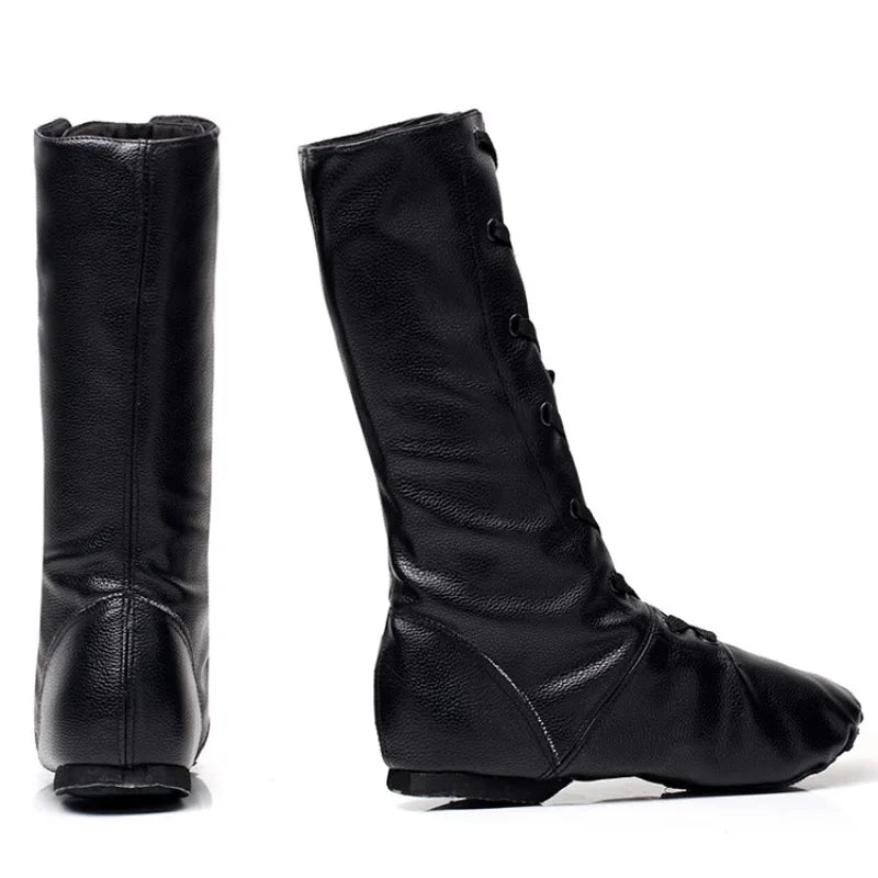 XIHAHA Jazz Dance Boots Women Soft Sole Leather Latin Dancing Shoes Woman Children Girls Ballet Shoes Ballroom Training Shoe