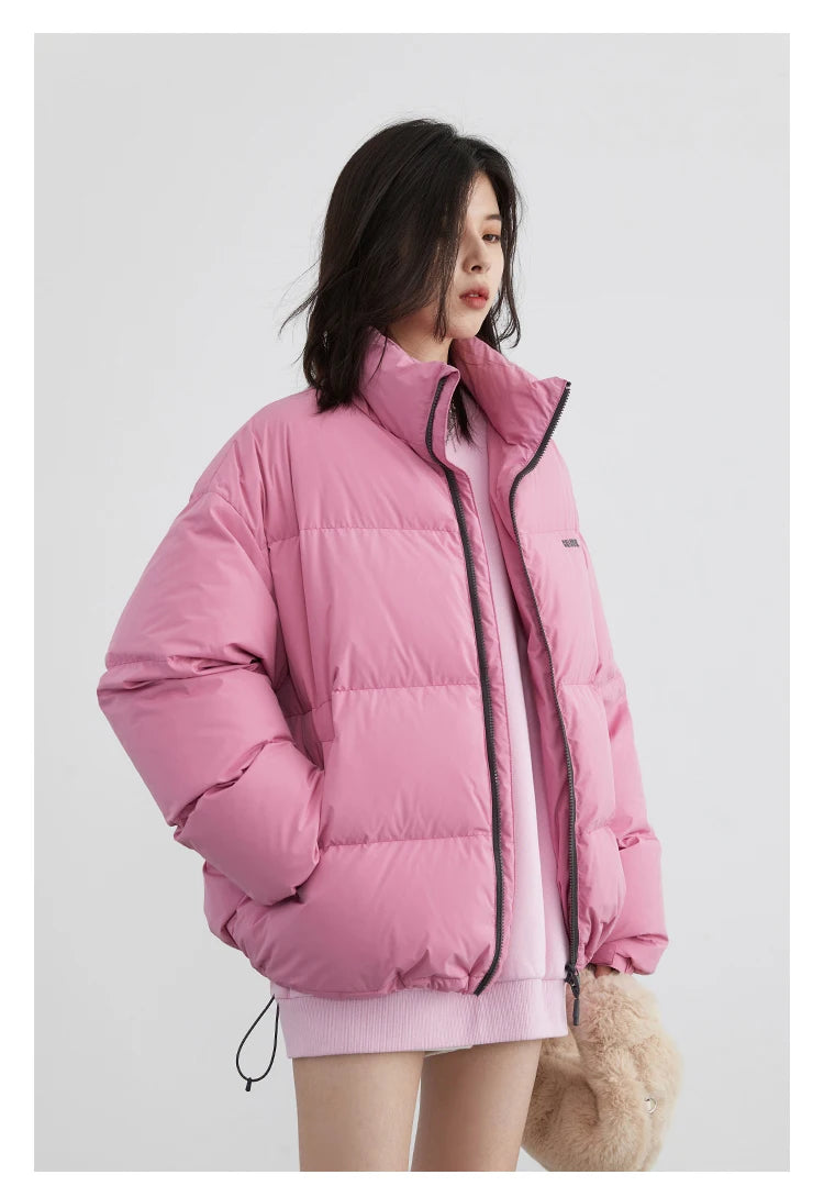 CHIC VEN Women Down Coats Streetwear Solid 90 White Duck Down Stand Collar Female Down Jacket Warm Ladies Overcoat Winter 2024
