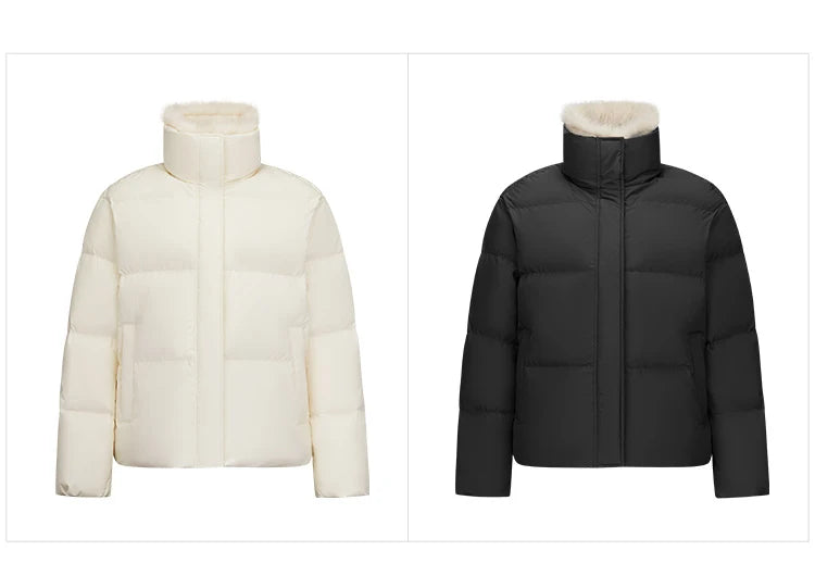 Semir Women Down Jacket Detachable Plush Collar 90 Percent Down Fill Water Repellent Windproof Versatile Outdoor 2026 New