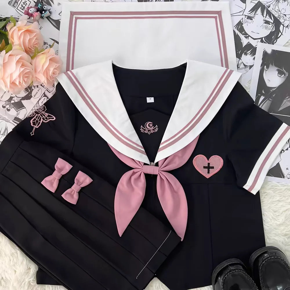 JK Korean uniform suit Japanese student pleated skirt college style school outfits women Sailor outfit cosplay uniform japanese