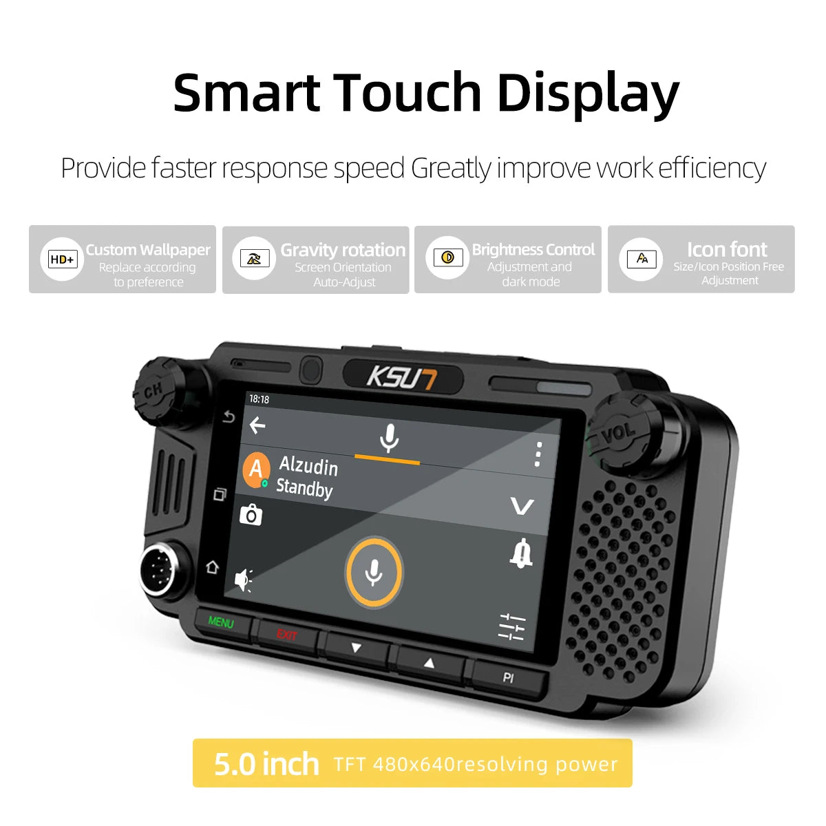 KSUN ZL58 Visual Vehicle Station Dual Cameras Touch-screen 4G POC Walkie Talkie NFC Car Radio Compatible with ZELLO APP