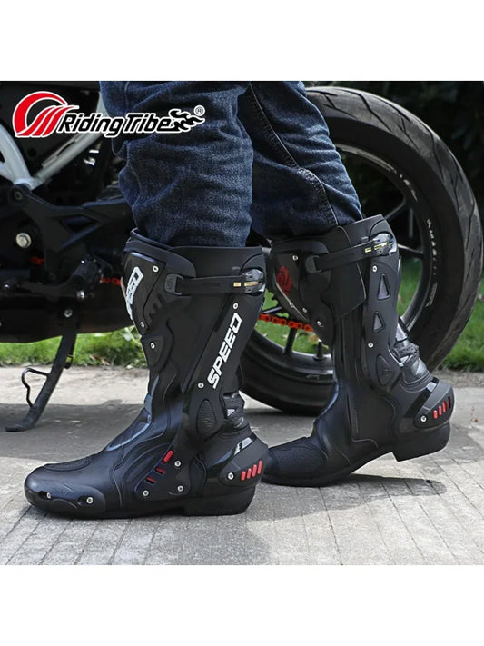 Men's Steel Toe Enduro Motorcycle Motocross Boots Leather safety Cross Ankle Gear Shift Shoes for Off-Road Racing Accessories