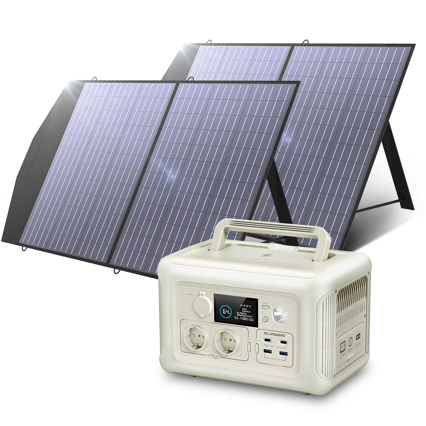 ALLPOWERS R600 Portable Power Station & Portable Solar Panel (option) Pure Sine Wave 299Wh Outdoor Solar Generator for Camping