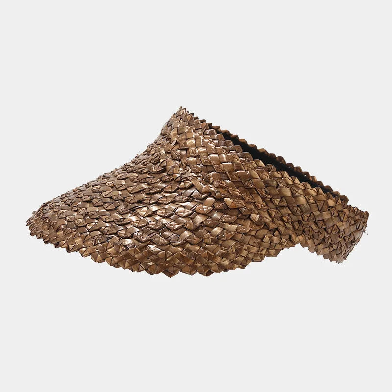 1pc Straw Sun Visors & Hats for Women Outdoor vacation sun protection beach hat Beach Hats for tralve,Handmade,Sun Protection