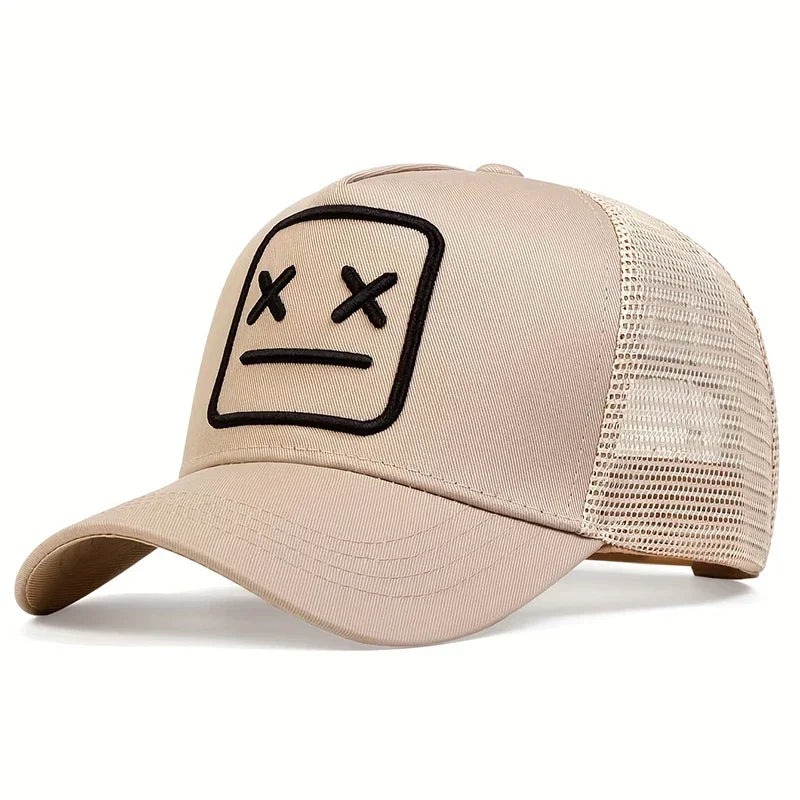 Unisex XX Embroidery Baseball Net Caps Spring Summer Outdoor Sunscreen Hat Adjustable Casual Trucker Hats