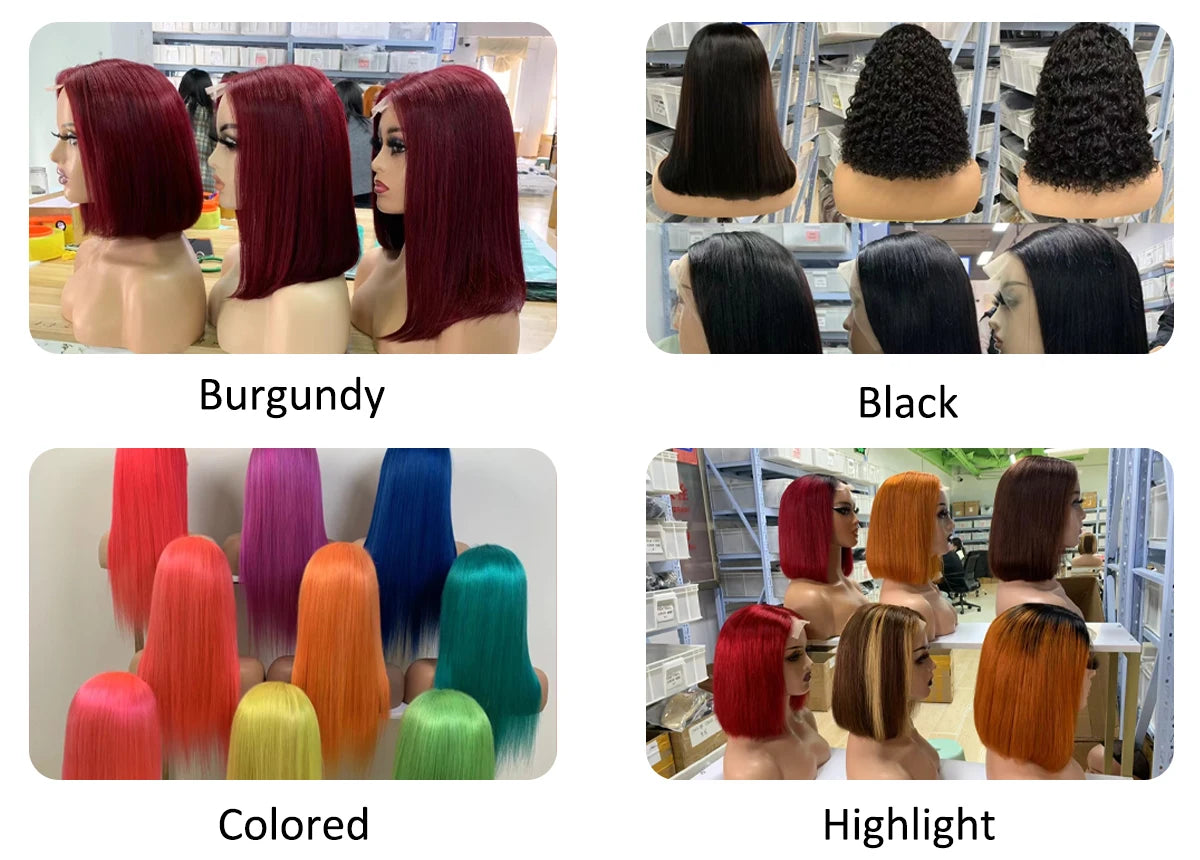 99j Burgundy Lace Front Wigs Human Hair Glueless Bob Wig Human Hair 13x4 Lace Front Wig Pre Plucked Straight Wine Red Bob Wigs