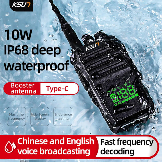 Radio Walkie Talkie Largo Alcance Professional Waterproof VHF Marine Amateur Radio Receiver Station For Boat kayaks KSUN P88
