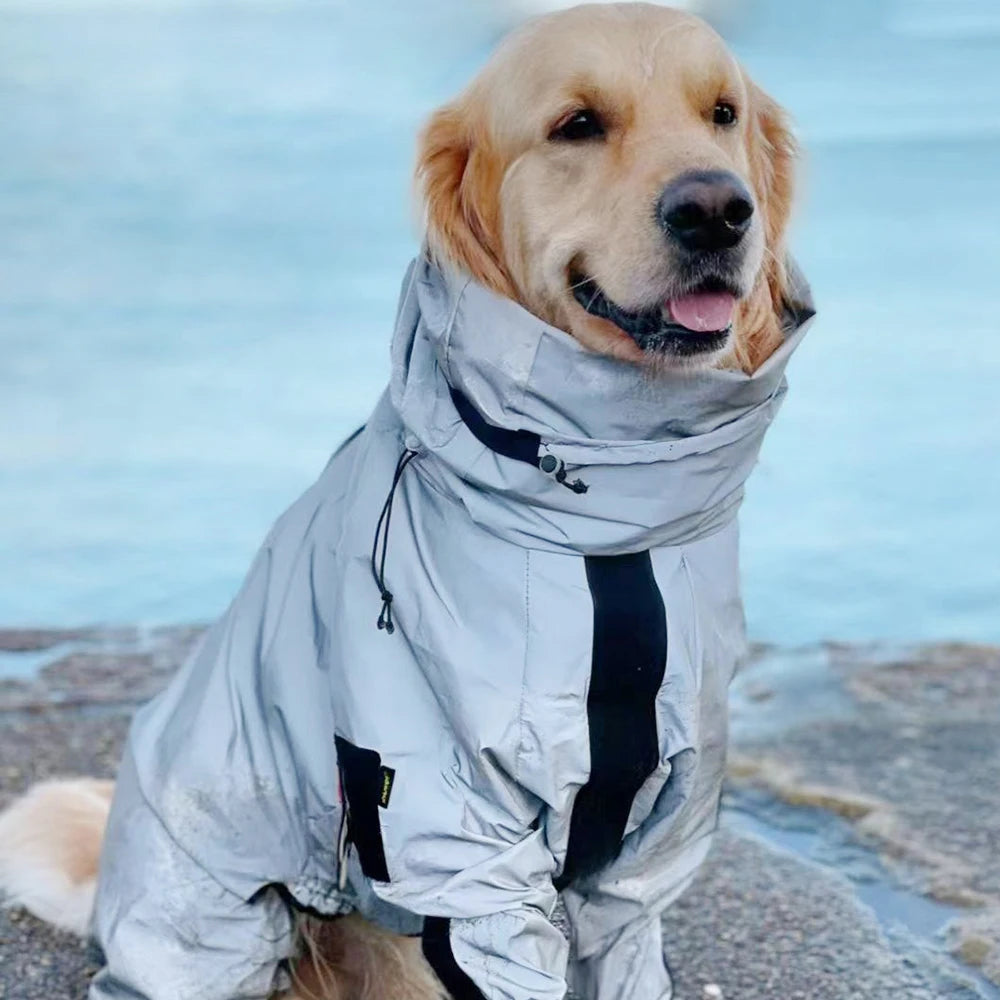 Reflective Pet Dog Jumpsuit Waterproof Raincoat Sunscreen Dog Outdoor Clothes Jacket for Small Medium Large Dog Pet Supplies