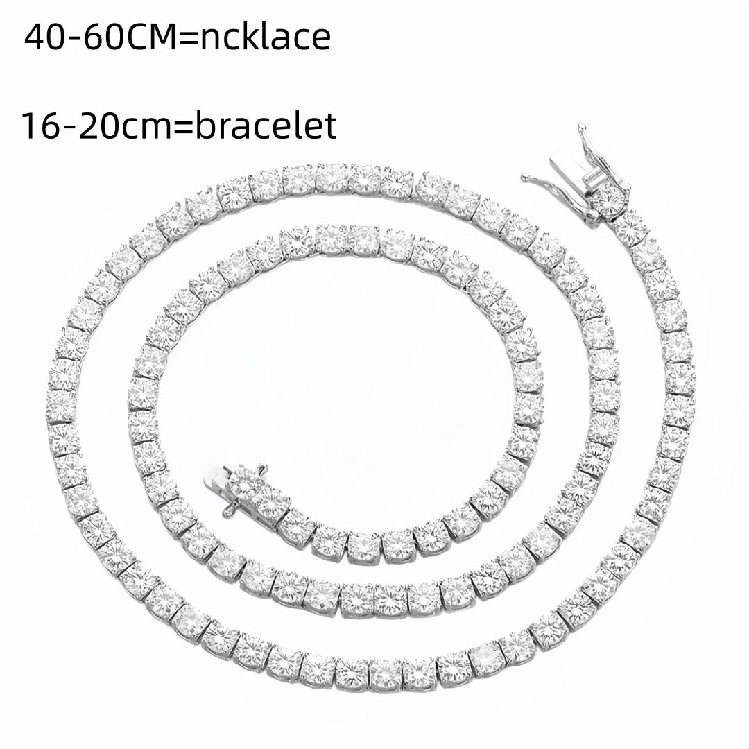 100% D VVS1 Moissanite Tennis Necklace 925 Sterling Silver Necklaces Shining for Women Man Wedding Jewelry Gift Fast Shipping