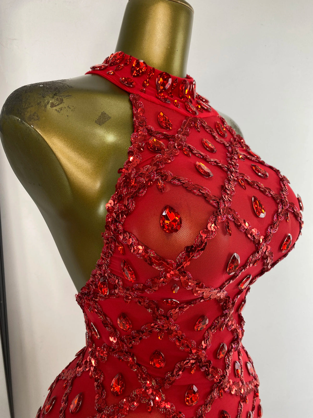 Women Rhinestones Sequines Mesh Bodycon Jumpsuits Sexy Special Occassion Nightclub DJ Dancer Stage Costumes Evening Club Dress