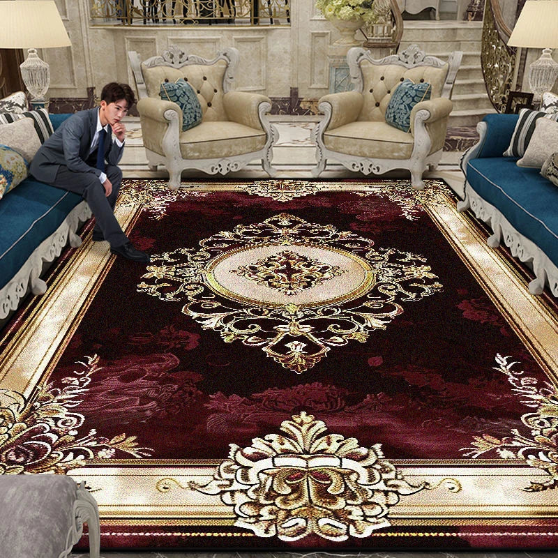 Large Area Gorgeous Carpet Living Room European Decoration Coffee Table Floor Mat Non-slip Bedroom Cloakroom Rugs Customizable