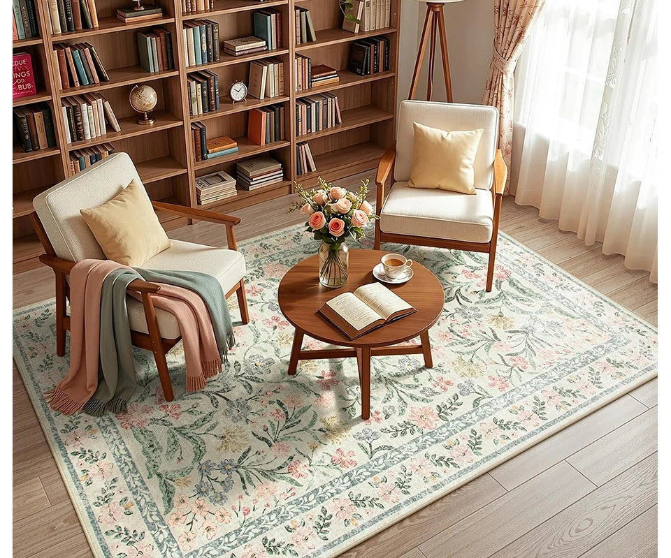 Vintage Floral BOHO Rugs Living Room Large Area Carpet Bedroom Floor Mats Foldable Machine Washable Rug Long Strip Runner Mat 러그