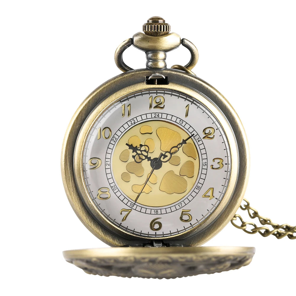 Retro Octopus Pattern Quartz Pocket Watch Arabic Numerals Dial Necklace Pendant Clock Vintage Fashion Timepiece Gift Unisex