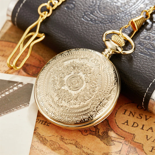 Retro Steampunk Style Retro Roman Numerals Quartz Pocket Watch Case with Multi Color Design Can Be Used as a Necklace Pendant