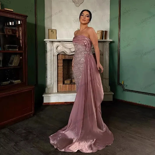 Charming Evening Dresses Gorgeous Prom Dress Beading Appliques Sleeveless Robes فساتين سهرة Elegant Vestidos De Gala Customized