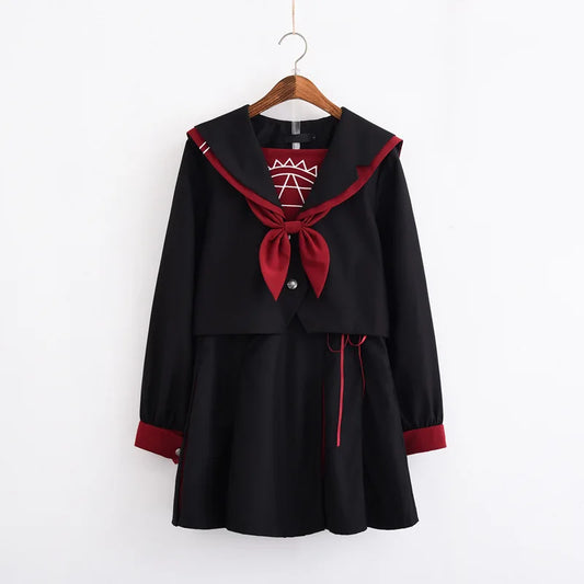 New Japanese School Uniforms Student Girls Costume Cute Women Sexy JK Suit Sailor Blouse Pleated Skirt Set