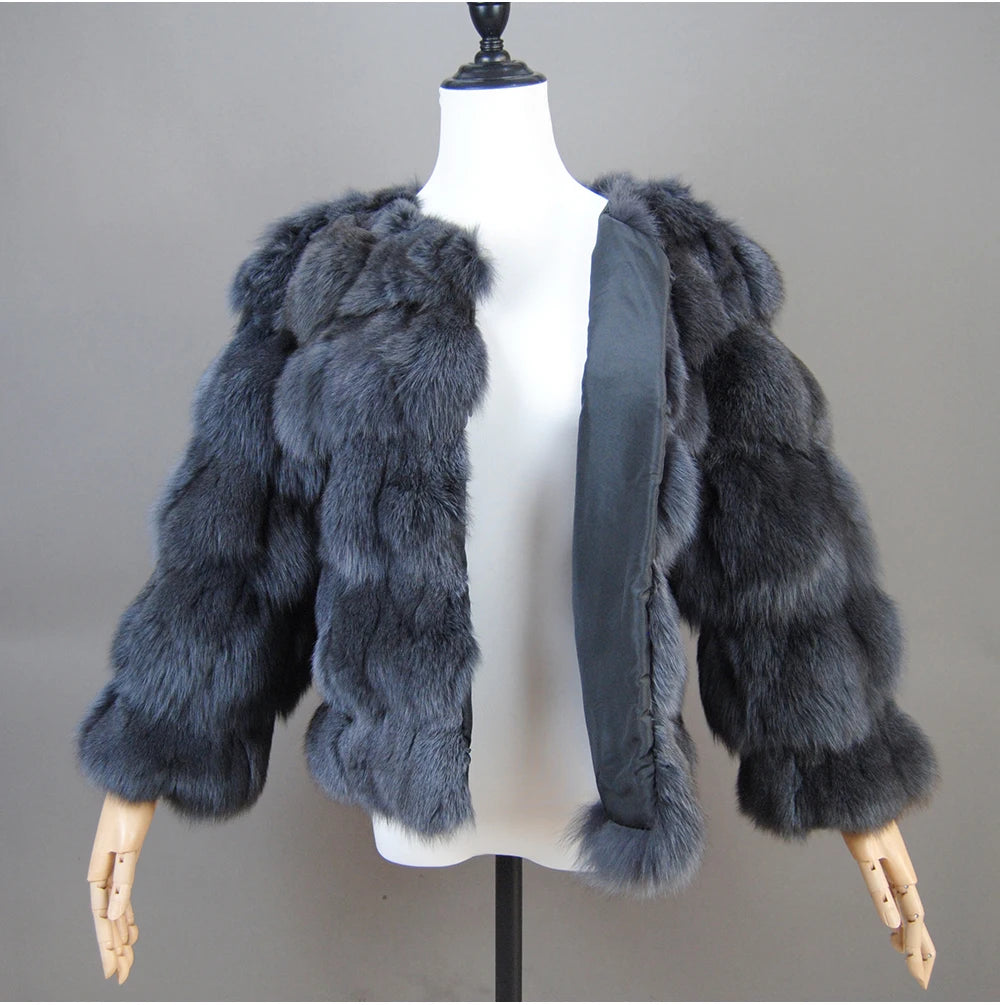 2026 New Style Real Fur Coat 100% Natural Fur Jacket Female Winter Warm Leather Fox Fur Coat High Quality Fur Vest
