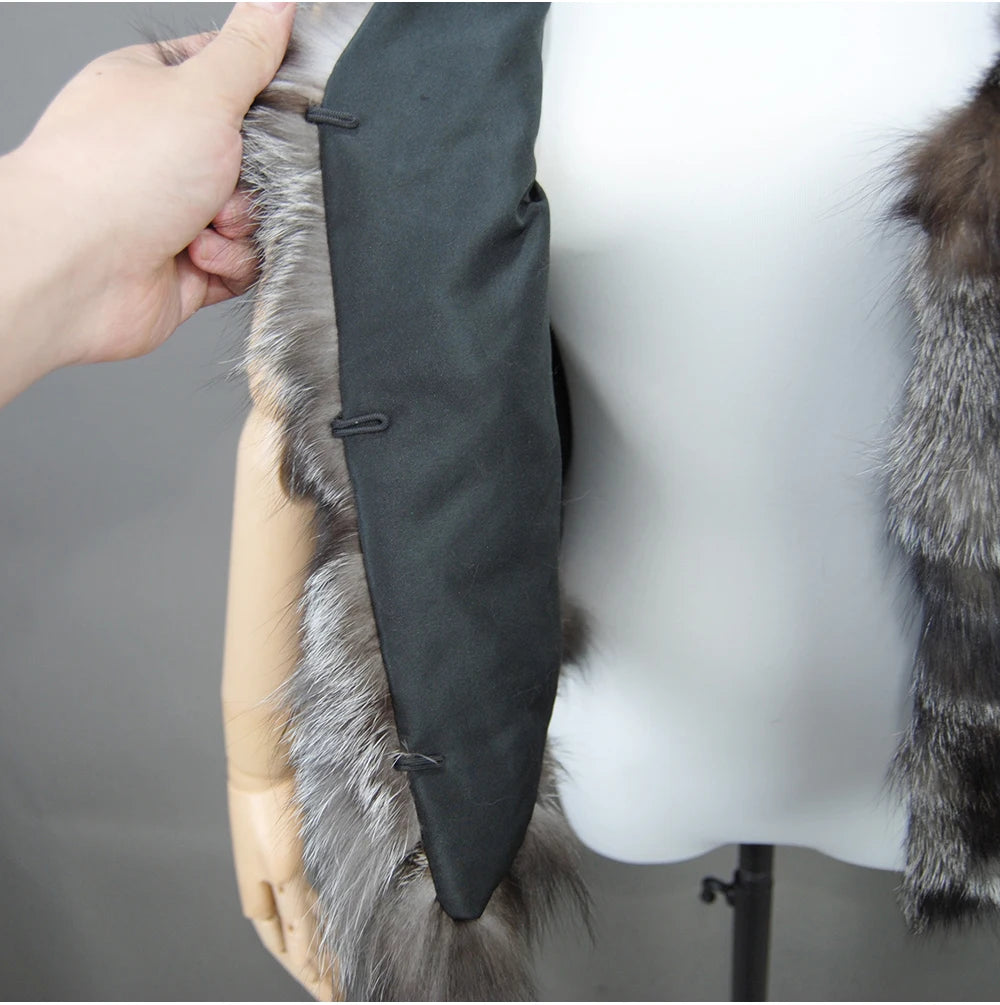 2024 Fox Fur Gilet Real Fur Short Women Natural Winter Feminino Genuine Fur Vest Female Real Short Fur Vest Colete De Inverno