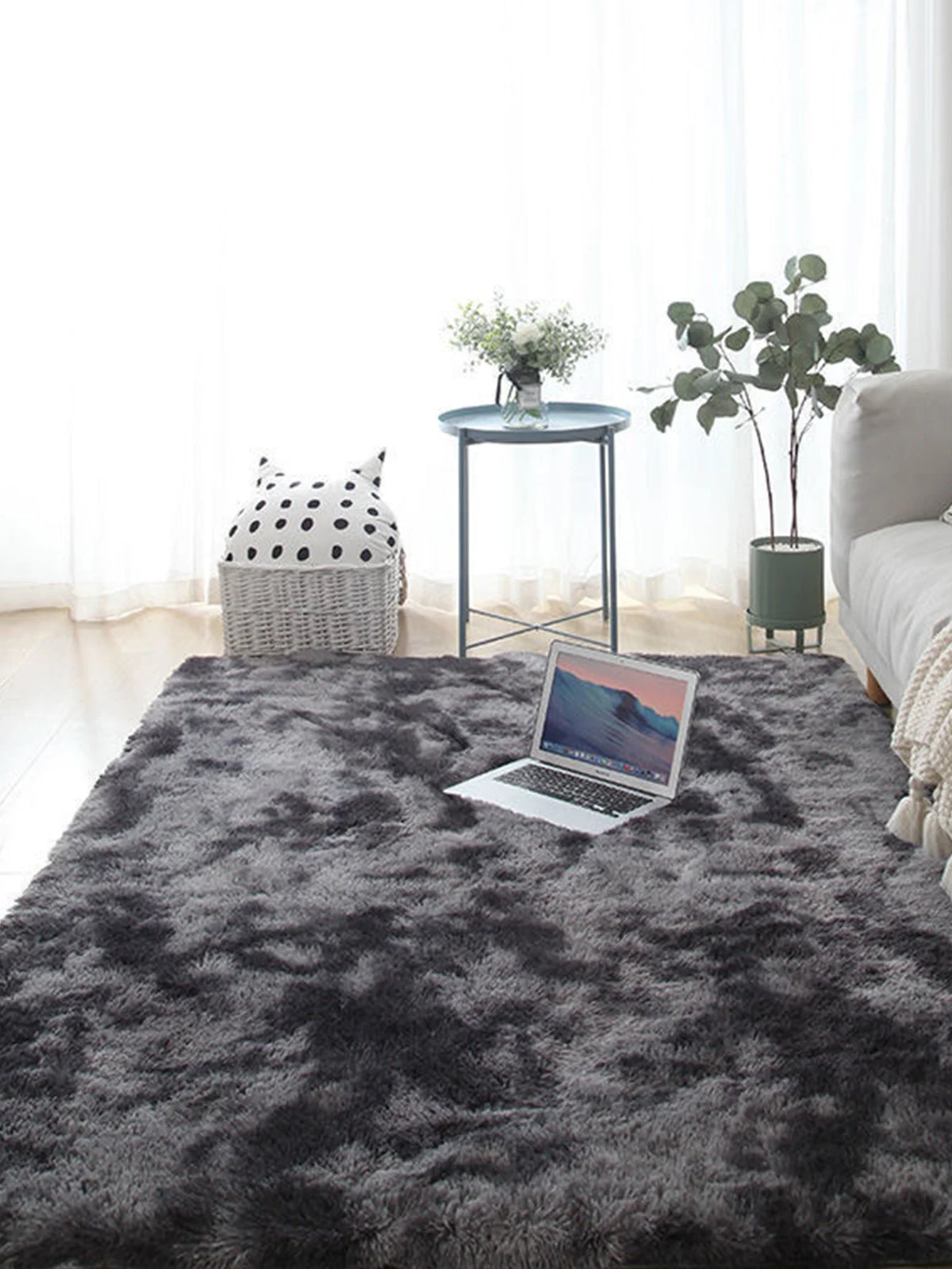 Plush Carpet Living Room Sofa Coffee Table Rug Green Pink Fluffy Soft Blankets Area Rugs Children's Room Non-Slip Mat Home Decor