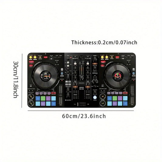 Large Size DJ Mixer Desk Pad 35.4x15.7In Non Slip Smooth Surface Keyboard Mouse Mat For Home Studio Gaming Music Producer With M