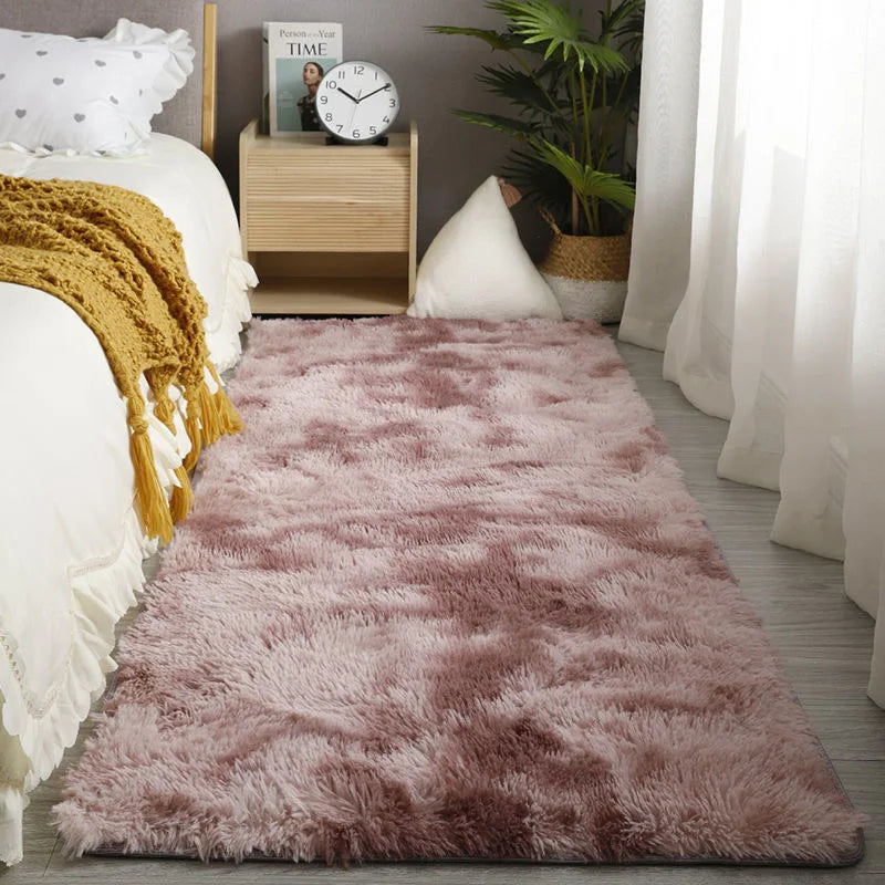 Pink Bedroom Carpet For Children's Room Cute Girls Floor Soft Mat Living Room Decoration White Fluffy Large Kids Bedside Rugs