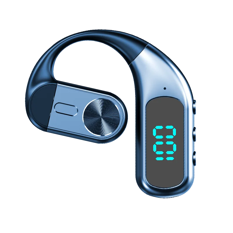 Wireless Bluetooth-compatible Headset Digital Display Bone Conduction Concept Business Ear-mounted Earphones