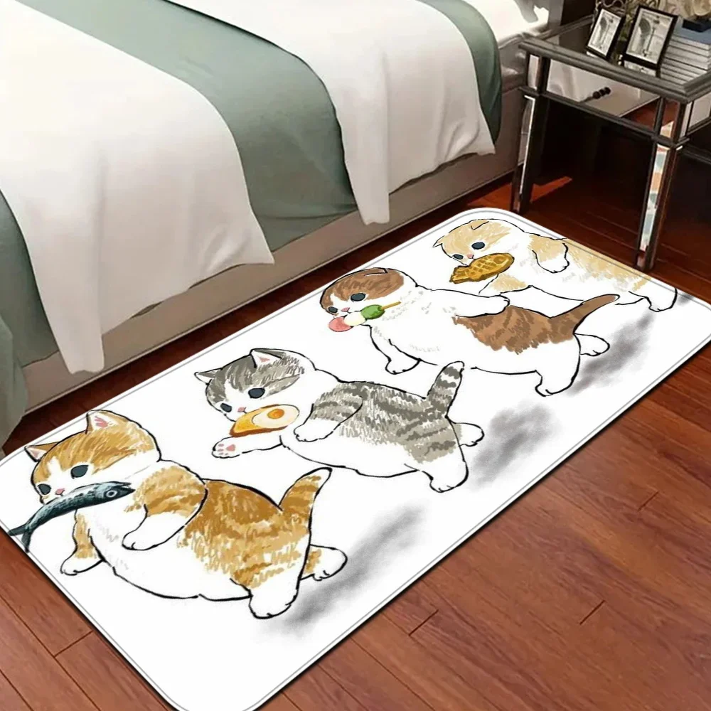 Funny Cat M-Mofusand Floor Mat Bathroom Mat Kids Room Bedroom Decoration Anti-Slip Doormat Living Room Bedside Area Rugs