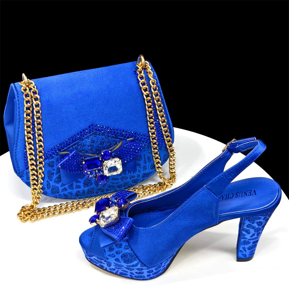Elegant Women Heels for Party Open Toe Special Material Design Rhinestone Italian Only Sandals and Set to Choose 2024