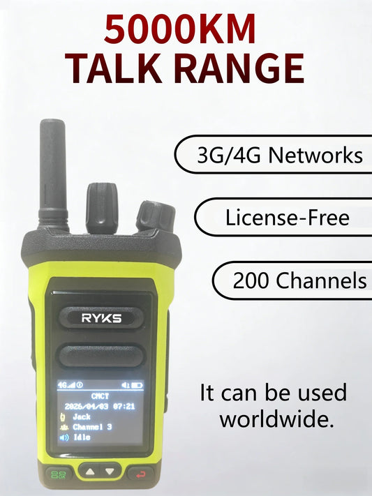Global Walkie Talkie 10000Km Range Poc Radio 4G Global With 2250Mah Type-C Charger For Hiking