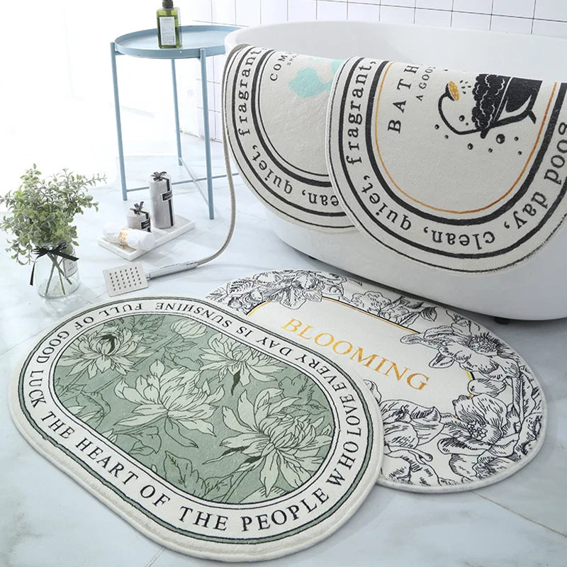 Non-Slip Bath Mat Absorbent Carpets INS Style Doormat Entrance Mats Balcony Porch Area Rugs Living Room Bathroom Alfombra