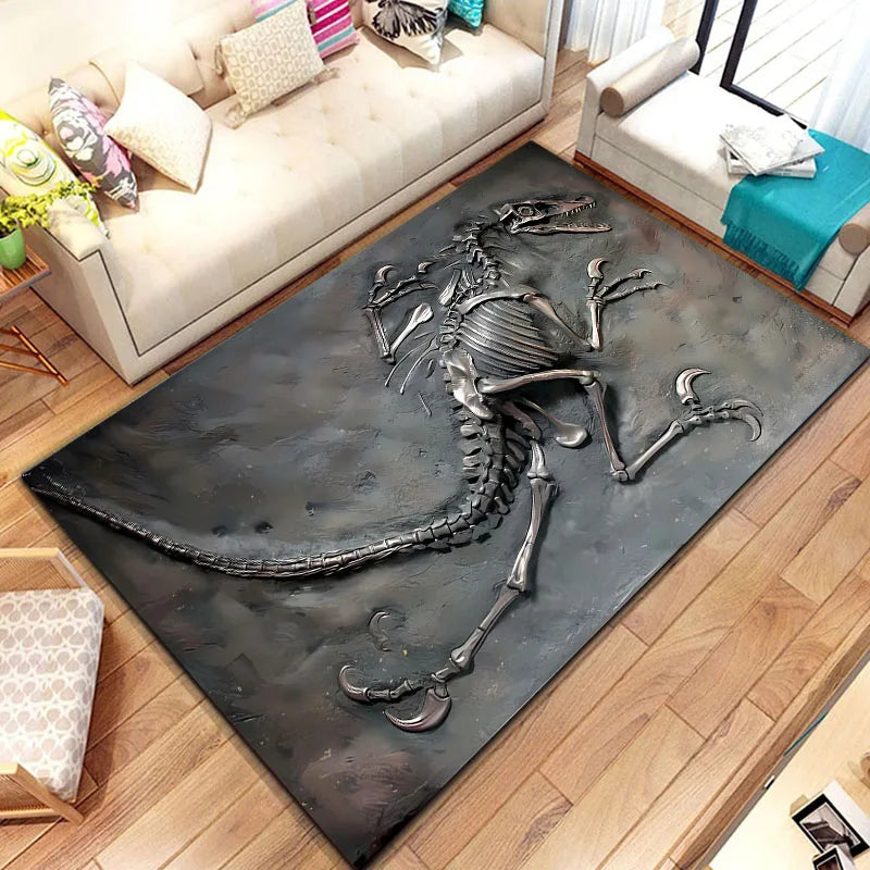 3D Dinosaur Fossil Art Pattern Rug Carpet for Living Room Bathroom Mat Creative Doormat Carpet for Bedroom Home Decor Коврик