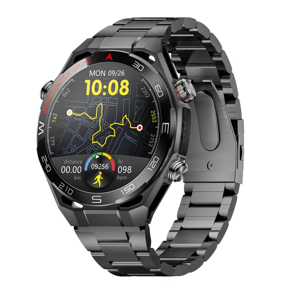 Men Smart Watch Amoled HD Screen Outdoor Sport Tracker Health Monitoring LED Flashlight Bluetooth Call AI Voice SK55 Smartwatch