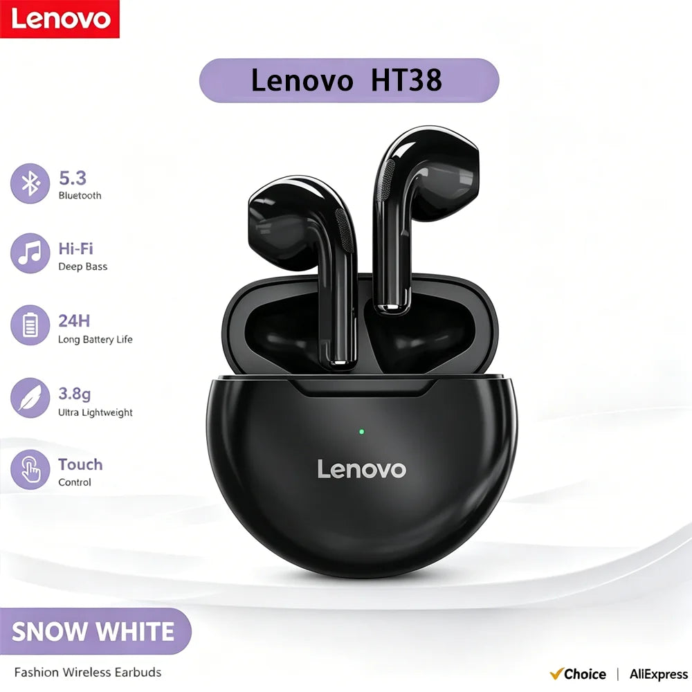 Lenovo Bluetooth Earphones HE05X Wireless Earbuds Magnetic Neckband Earphone Waterproof Sport Headset Mic Noise Cancelling