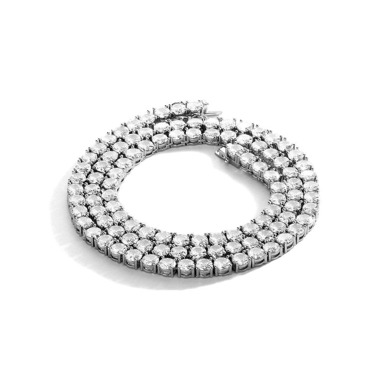 artificial diamonds are securely inlaid, unisex 6MM Hip Hop Necklace adopting PT950 Platinum for parties and social occasions