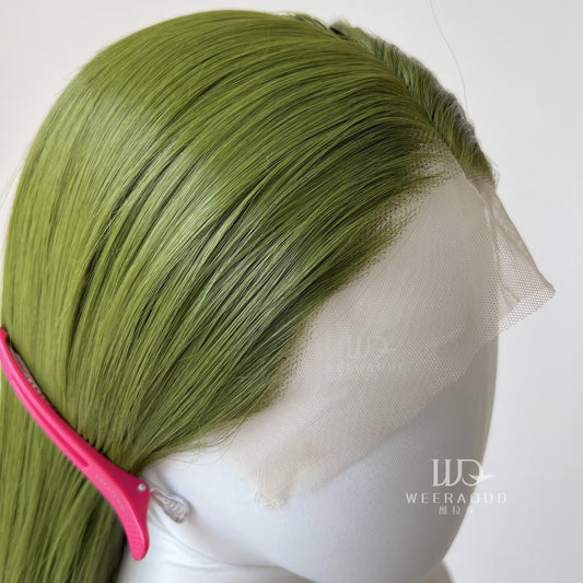 Green Lace Front Wigs for Fashion Women 26 Inches HD Straight 13*4 Natural Frontal Lace High Quality Synthetic for Cosplay