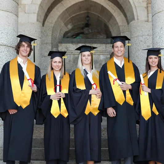 3 Pcs/Set 2025 Graduation Costume Matte Graduation Cap Shoulder Stoles And Gown Set Unisex Loose Gown for High School College
