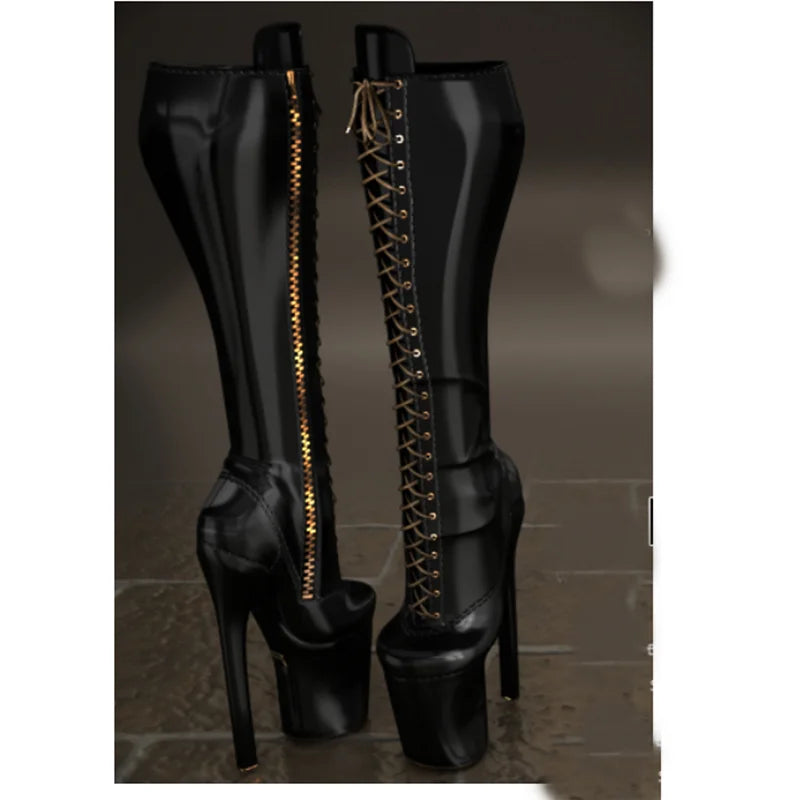 Solid Over Knee High Platform Boots Thin High Heel Round Toe Fashion Sexy Cool 2025 Winter Big Size Woman Shoes Zapatillas Mujer