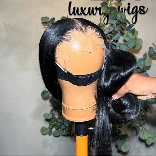 Lagos Hairline Silky Straight 360 HD Transparent Lace M Shaped Glueless 100% Human Hair Glueless Wig Human Hair 13x6 HD Lace Wig