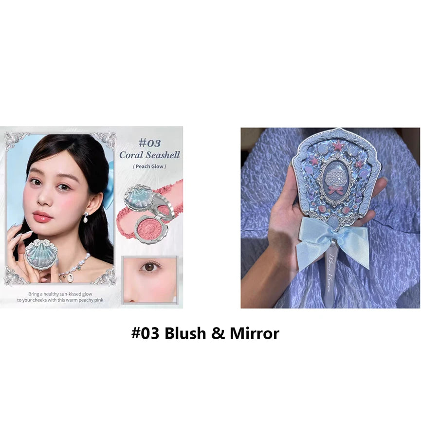 Flowerknows Shell's Jewel Makeup Gift Set Eye Blush Lip Glaze Setting Powder Correcting Primer For Women Full Kit