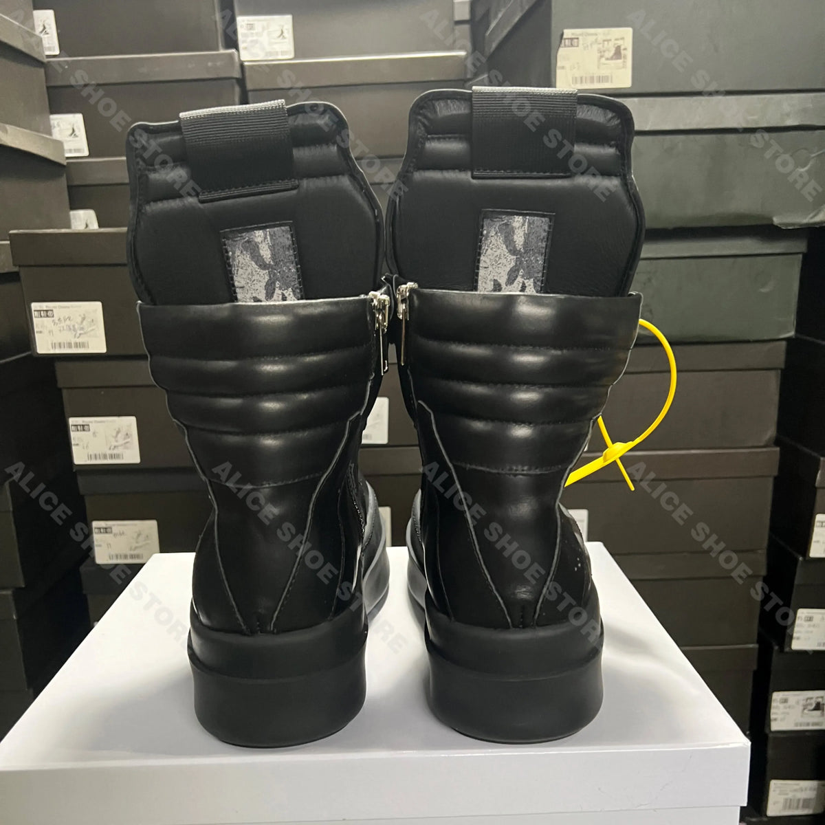 Designer Women Ankle Boot Platform 6cm Footwear Casual Luxury Men Shoe Black Geobasket Leather Boot Zip Flat Dating Dress Shoe