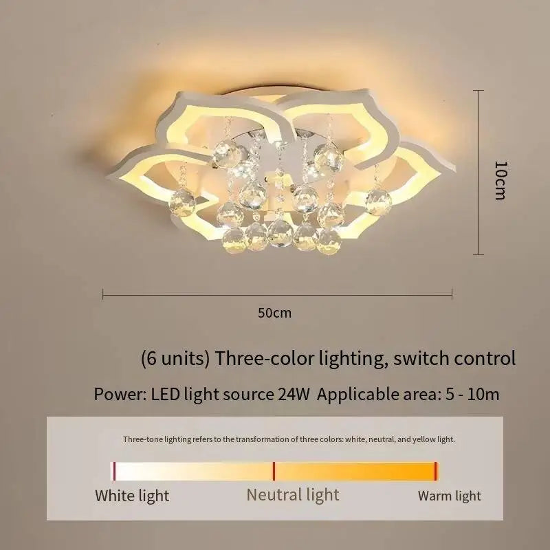 Modern Crystal Creative Ceiling Lamp Luxury Chandelier for Living Room Bedroom Kitchen Foyer LED Indoor Lighting Luster Fixture