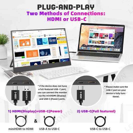 LESOWN 15.6 inch 4K Touchscreen Portable Monitor 1080P IPS USB-C HDMI Gaming Extended Display for Second Screen PS4/ 5 Switch