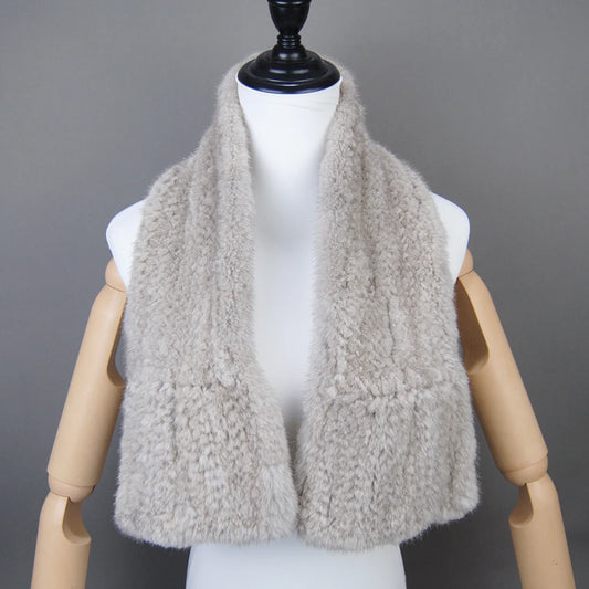 Fashion Women Winter Real Mink Fur Scarf Lady Warm Soft Genuine Mink Fur Scarf Shawl Fashion Luxury 100% Natural Mink Fur Scarfs