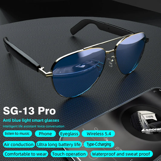 Smart Wireless Bluetooth Glasses Fashion Anti-Blue Light Glasses Multi-functional Music Playback Phone Answering Touch Operation