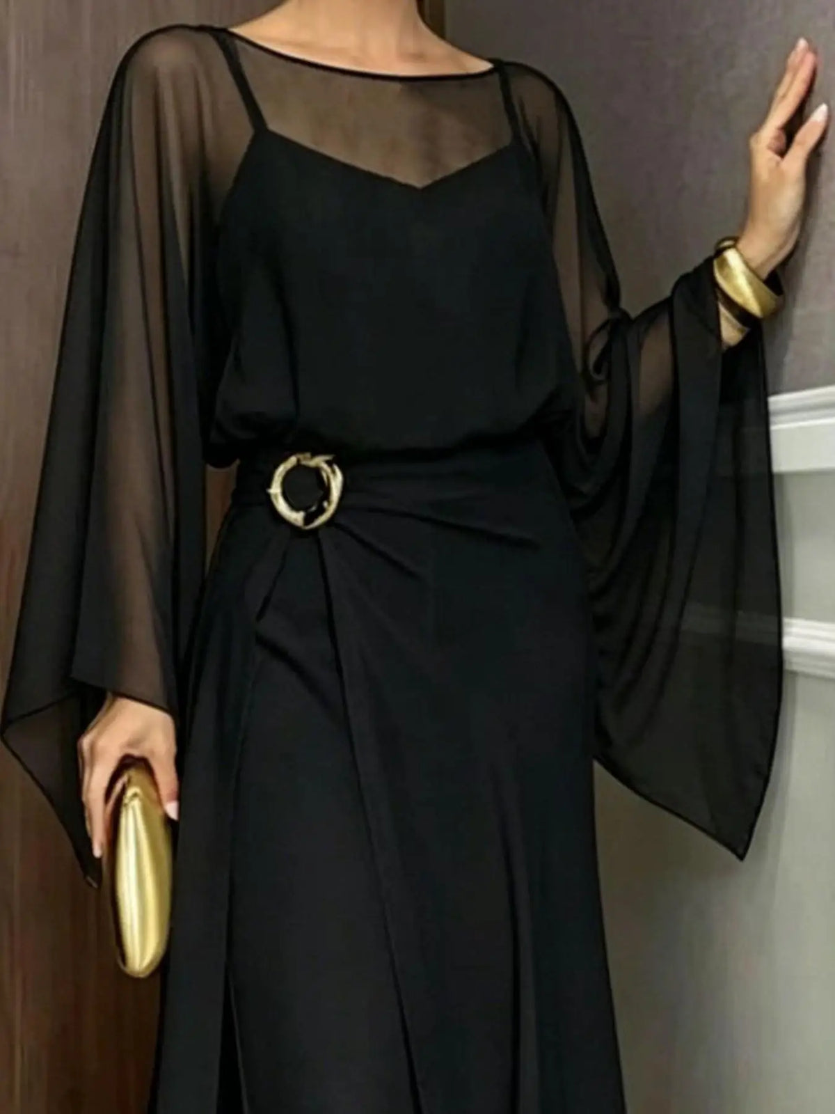 SUMMER NEW WOMEN'S JUMPSUIT SET, ELEGANT SOLID COLOR CAMISOLE JUMPSUIT TOP, PAIRED WITH A LONG WAIST CINCHED COVER FOR VERSATILE
