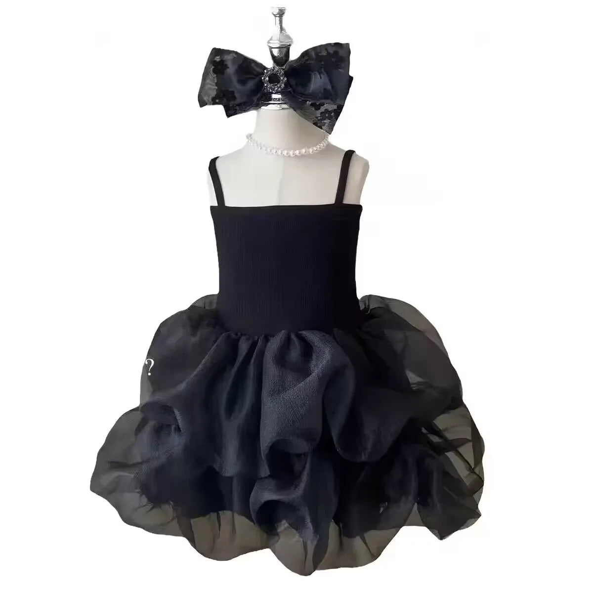 Summer Princess Dress for Girls Patchwork Mesh Skirt Strap Design Children's Clothing Korean Style Cake Skirt Short Length