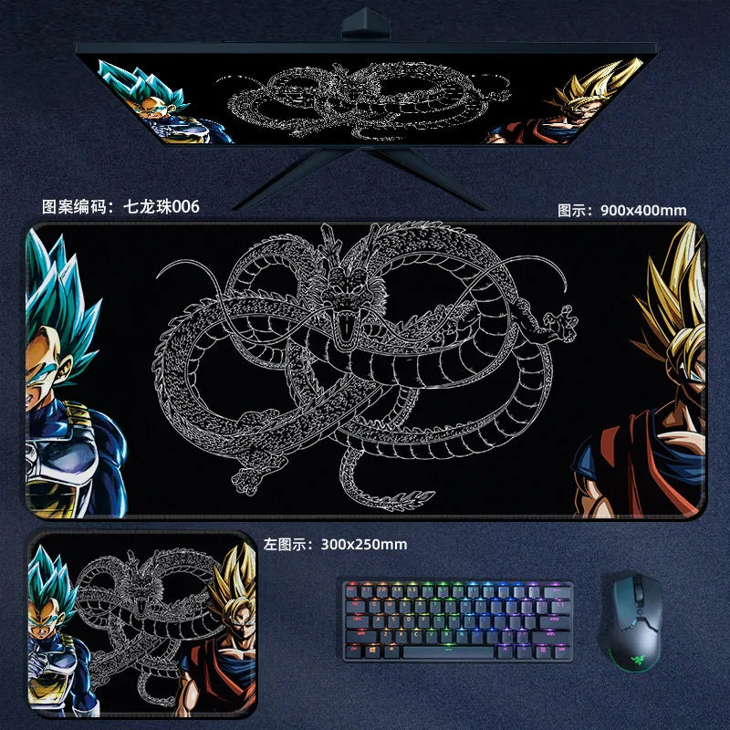 High Quality Print Dragon Ball Leather Mouse Pad Oversized Japanese Anime Nostalgic Son Goku Desk Mat Keyboard Pad Notebook Pad