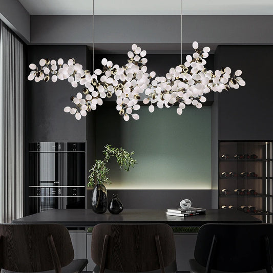 Nordic Luxury Grapes Bunch Hanging Chandelier Lamp for Dining Room Living Room Loft Villa Hotel Hall Decor Pendant Lights