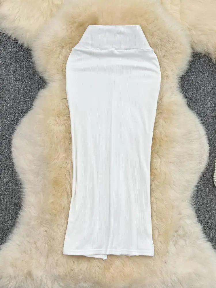 2026 Summer Fashion New Women's Elegant Design Sensual Hip Hugging Half Length Skirt Sexy High Waist Mid Length Fishtail Skirt
